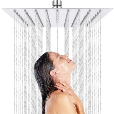 ABYSSE Pommeau De Douche Carré Anticalcaire, Pommeau De Douche Effet Pluie, Pommeau De Douche Haute Pression En Acier Inoxydable, Pommeau De Douche Rotatif À 360°, Facile À Installer Et À Nettoyer, 8 Pouces - Publicité ABYSSE Pommeau De Douche Carré Anticalcaire, Pommeau De Douche Effet Pluie, Pommeau De Douche Haute Pression En Acier Inoxydable, Pommeau De Douche Rotatif À 360°, Facile À Installer Et À Nettoyer, 8 Pouces - Publicité