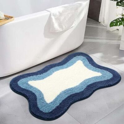ABYSSE Tapis De Salle De Bain 60 X 40 Cm, Extra Doux, Antidérapant, Bleu, Forme Irrégulière, Lavable, Pour Salle De Bain, Paillasson, Baignoire, Douche - Publicité ABYSSE Tapis De Salle De Bain 60 X 40 Cm, Extra Doux, Antidérapant, Bleu, Forme Irrégulière, Lavable, Pour Salle De Bain, Paillasson, Baignoire, Douche - Publicité