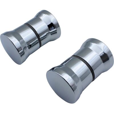 PELTOR Lot De 2 Paires De Poignées De Porte De Douche Rondes En Verre Chromé - Pièces De Rechange Pour Cabine De Douche, Écran De Douche - Publicité PELTOR Lot De 2 Paires De Poignées De Porte De Douche Rondes En Verre Chromé - Pièces De Rechange Pour Cabine De Douche, Écran De Douche - Publicité