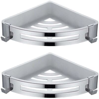 ABCRITAL Triangle,2 Pièces Etagère De Douche D'Angle, Serviteur De Douche Sans Percage, Antirouille Pour Panier Rangement Douche Accessoire Salle De Bain Porte Savon Shampooing - Publicité ABCRITAL Triangle,2 Pièces Etagère De Douche D'Angle, Serviteur De Douche Sans Percage, Antirouille Pour Panier Rangement Douche Accessoire Salle De Bain Porte Savon Shampooing - Publicité