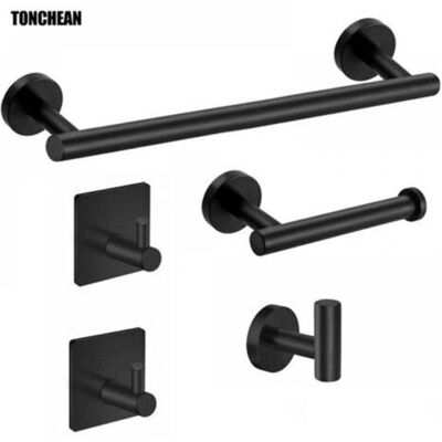 BRAST Barres Porte-serviettes Ensemble 5 Pièces, Barre De Serviettes De Bains, Porte-serviettes Anneau De Serviette Crochet Acier Inoxydable Porte Serviette Murale Salle De Bain,noir,towel Rings And Rails- - Publicité BRAST Barres Porte-serviettes Ensemble 5 Pièces, Barre De Serviettes De Bains, Porte-serviettes Anneau De Serviette Crochet Acier Inoxydable Porte Serviette Murale Salle De Bain,noir,towel Rings And Rails- - Publicité