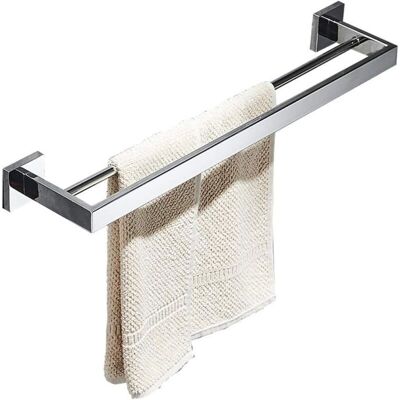 Melissa Porte Serviette Murale Salle De Bain, Double Barre Porte-serviettes , Chromé Miroir Poli, 60 Cm - Publicité Melissa Porte Serviette Murale Salle De Bain, Double Barre Porte-serviettes , Chromé Miroir Poli, 60 Cm - Publicité