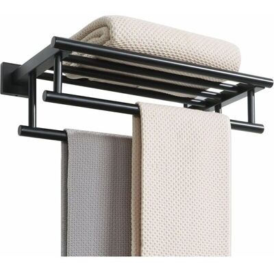 OEM Porte-serviettes, Grand Porte-serviettes Avec Double Barre Porte-serviettes Pour Salle De Bain Et Wc, Porte-serviettes Mural En Acier Inoxydable Sus 304 De 40 Cm, Noir Mat - Publicité OEM Porte-serviettes, Grand Porte-serviettes Avec Double Barre Porte-serviettes Pour Salle De Bain Et Wc, Porte-serviettes Mural En Acier Inoxydable Sus 304 De 40 Cm, Noir Mat - Publicité