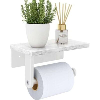 ABYSSE Porte-papier Hygiénique Avec Étagère En Marbre Naturel, Vis En Acier Inoxydable 304 Mural, Distributeur De Porte-rouleau De Papier De Soie Pour Salle De Bain Et Toilettes, Blanc - Publicité ABYSSE Porte-papier Hygiénique Avec Étagère En Marbre Naturel, Vis En Acier Inoxydable 304 Mural, Distributeur De Porte-rouleau De Papier De Soie Pour Salle De Bain Et Toilettes, Blanc - Publicité