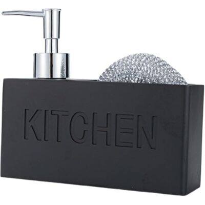 GRASSLIN 1 Distributeur De Savon, Résine, Porte-éponge Intégré, Design Compact, Cuisine, Salle De Bain - Publicité GRASSLIN 1 Distributeur De Savon, Résine, Porte-éponge Intégré, Design Compact, Cuisine, Salle De Bain - Publicité