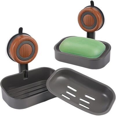 Generic 2 Pieces Porte Savon Ventouse 14x10x14.5 Cm,savon Douche Sans Perçage Avec Écoulement, Réutilisable Et Amovible, Pour Salle De Bain, Cuisine, (noir) - Publicité Generic 2 Pieces Porte Savon Ventouse 14x10x14.5 Cm,savon Douche Sans Perçage Avec Écoulement, Réutilisable Et Amovible, Pour Salle De Bain, Cuisine, (noir) - Publicité