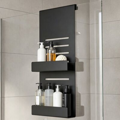 Mai & Mai Étagère Douche Suspendue En Acier Carbone Support Rangement Pour Porte Douche Salle De Bain Serviteur Douche Avec Crochets Pour Gel Shampooing Noir Sablé 60×30cm Oryne-01 - Publicité Mai & Mai Étagère Douche Suspendue En Acier Carbone Support Rangement Pour Porte Douche Salle De Bain Serviteur Douche Avec Crochets Pour Gel Shampooing Noir Sablé 60×30cm Oryne-01 - Publicité