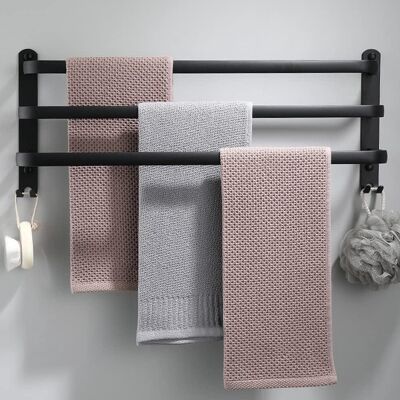 Generic Porte-serviettes Mural En Aluminium - 3 Étages - Avec Crochets - 70 Cm - Étanche - Noir - Pour Salle De Bain, Cuisine, Salle De Bain - Publicité Generic Porte-serviettes Mural En Aluminium - 3 Étages - Avec Crochets - 70 Cm - Étanche - Noir - Pour Salle De Bain, Cuisine, Salle De Bain - Publicité