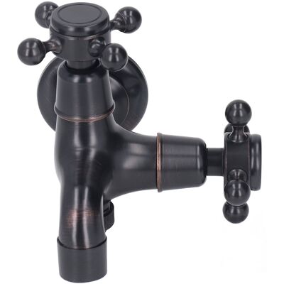 HEAT Robinet Mural Tout Cuivre Style Européen Rétro Eau Chaude/eau Froide Pour Lavabo Et Toilettes - Publicité HEAT Robinet Mural Tout Cuivre Style Européen Rétro Eau Chaude/eau Froide Pour Lavabo Et Toilettes - Publicité