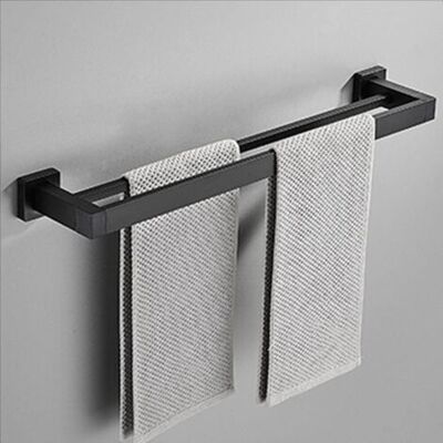 ABYSSE Porte-serviettes Mural Autocollant En Aluminium, Noir, Sans Perçage, Pour Cuisine Et Salle De Bain - Publicité ABYSSE Porte-serviettes Mural Autocollant En Aluminium, Noir, Sans Perçage, Pour Cuisine Et Salle De Bain - Publicité