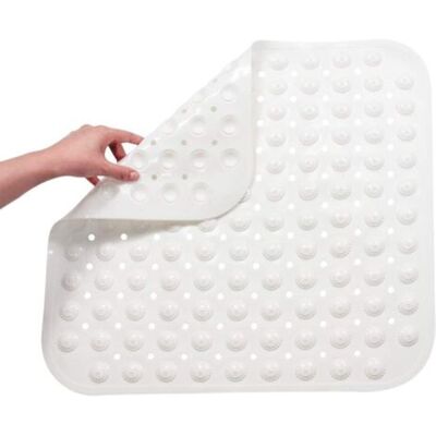 ABYSSE Tapis De Bain Antidérapant, Carré, En Pvc Anti-moisissure Avec Ventouses, Antibactérien, Durable, Massage Des Pieds, 48 X 48 Cm (blanc) - Publicité ABYSSE Tapis De Bain Antidérapant, Carré, En Pvc Anti-moisissure Avec Ventouses, Antibactérien, Durable, Massage Des Pieds, 48 X 48 Cm (blanc) - Publicité