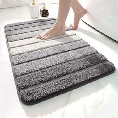ABYSSE Tapis De Salle De Bain Antidérapant Gris 40 X 60 Cm, Tapis De Salle De Bain En Microfibre Douce, Absorbant, Lavable En Machine, Tapis De Douche Extra Épais Pour Salle De Bain - Publicité ABYSSE Tapis De Salle De Bain Antidérapant Gris 40 X 60 Cm, Tapis De Salle De Bain En Microfibre Douce, Absorbant, Lavable En Machine, Tapis De Douche Extra Épais Pour Salle De Bain - Publicité