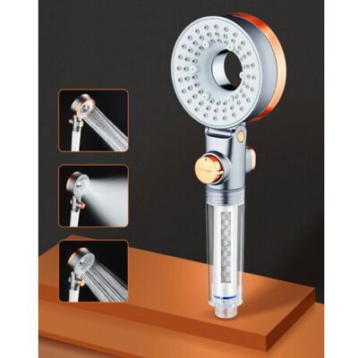 ABYSSE Pomme De Douche À Économie D'Eau Avec 3 Types De Jet, Douchette À Main À Pression Croissante Avec Filtre Anti-calcaire, Pommeaux De Douche À Effet Pluie, Pommeau De Douche À Économie D'Eau Avec Foncti - Publicité ABYSSE Pomme De Douche À Économie D'Eau Avec 3 Types De Jet, Douchette À Main À Pression Croissante Avec Filtre Anti-calcaire, Pommeaux De Douche À Effet Pluie, Pommeau De Douche À Économie D'Eau Avec Foncti - Publicité