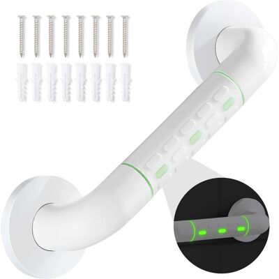 OEM Barre D'Appui Wc, Barres D'Appui De Salle De Bain Avec Poignée Antidérapante En Acier Inoxydable, Support De Douche Avec Cercles Lumineux - Avec Bride De Recouvrement, 30 Cm - Publicité OEM Barre D'Appui Wc, Barres D'Appui De Salle De Bain Avec Poignée Antidérapante En Acier Inoxydable, Support De Douche Avec Cercles Lumineux - Avec Bride De Recouvrement, 30 Cm - Publicité