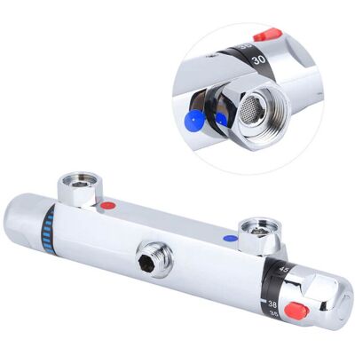 MOXIE Sjlerst Robinet Mitigeur Thermostatique Pour Baignoire/douche À Fixation Murale - En Laiton Chromé - Robinet Anti-brûlure - Accessoire De Salle De Bain - Température Constante Intelligente - Publicité MOXIE Sjlerst Robinet Mitigeur Thermostatique Pour Baignoire/douche À Fixation Murale - En Laiton Chromé - Robinet Anti-brûlure - Accessoire De Salle De Bain - Température Constante Intelligente - Publicité