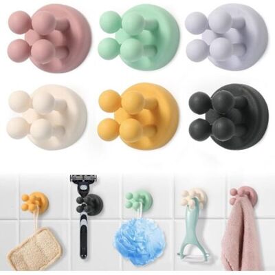 SCORPIO 6pcs Porte Rasoir, Support De Rasoir Douche, Porte-brosse À Dents Salle De Bain Étanche, Crochet Adhesif Mural Silicone Sans Perçage, Multifonctionnel Crochets Pour Éponge,serviette,clés,câble - Publicité SCORPIO 6pcs Porte Rasoir, Support De Rasoir Douche, Porte-brosse À Dents Salle De Bain Étanche, Crochet Adhesif Mural Silicone Sans Perçage, Multifonctionnel Crochets Pour Éponge,serviette,clés,câble - Publicité