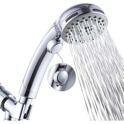 ABYSSE Pommeau De Douche Haute Pression À 6 Réglages, Avec Interrupteur Marche/arrêt Et Mode Jet Spa - Pommeau De Douche À Main Avec Douchette - Pommeau De Douche Avec Flexible - Chrome - Publicité ABYSSE Pommeau De Douche Haute Pression À 6 Réglages, Avec Interrupteur Marche/arrêt Et Mode Jet Spa - Pommeau De Douche À Main Avec Douchette - Pommeau De Douche Avec Flexible - Chrome - Publicité