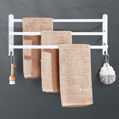 MOXIE Porte-serviettes Mural En Aluminium, 3 Étages Porte Serviette Salle De Bain Étagère Serviette Avec Crochets, Étanche - Pour Salle De Bain, Cuisine, Salle De Bain - Publicité MOXIE Porte-serviettes Mural En Aluminium, 3 Étages Porte Serviette Salle De Bain Étagère Serviette Avec Crochets, Étanche - Pour Salle De Bain, Cuisine, Salle De Bain - Publicité