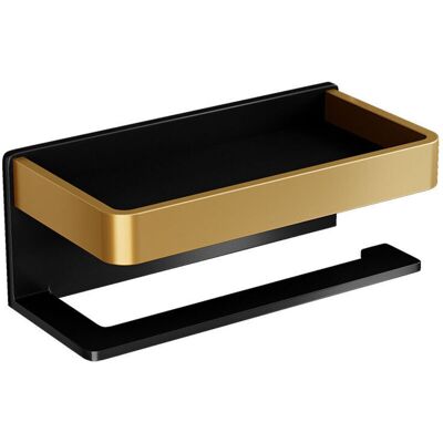 Scotch Porte Papier Toilette Avec Etagère,support Papier Toilette Mural (perforé/non Perforé) Porte Rouleau Papier Toilette,derouleur Papier Toilette Wc Inoxydable Pour Salle De Bain Et Cuisines(or Noir) Iko - Publicité Scotch Porte Papier Toilette Avec Etagère,support Papier Toilette Mural (perforé/non Perforé) Porte Rouleau Papier Toilette,derouleur Papier Toilette Wc Inoxydable Pour Salle De Bain Et Cuisines(or Noir) Iko - Publicité