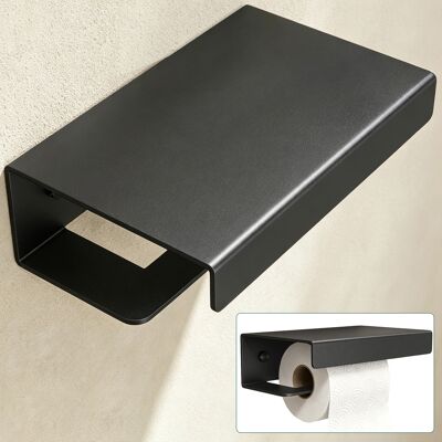 Mai & Mai Porte-papier Toilette Dérouleur Mural En Alliage D'Aluminium Porte-rouleau Stable Noir Sablé Rangement Wc Avec Étagère 200×130×65 Mm Lino-05 - Publicité Mai & Mai Porte-papier Toilette Dérouleur Mural En Alliage D'Aluminium Porte-rouleau Stable Noir Sablé Rangement Wc Avec Étagère 200×130×65 Mm Lino-05 - Publicité