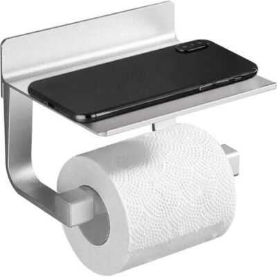 ABYSSE Porte Papier Toilette Derouleur Fort Porte-papier Toilette, Auto-adhésif, Métal Argent - Publicité ABYSSE Porte Papier Toilette Derouleur Fort Porte-papier Toilette, Auto-adhésif, Métal Argent - Publicité