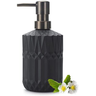 GRASSLIN Distributeurs De Savon En Verre Pour Cuisine, Salle De Bain, Distributeur De Lotion Avec Pompe En Plastique Abs 390ml (noir)'noir'noir'- - Publicité GRASSLIN Distributeurs De Savon En Verre Pour Cuisine, Salle De Bain, Distributeur De Lotion Avec Pompe En Plastique Abs 390ml (noir)'noir'noir'- - Publicité