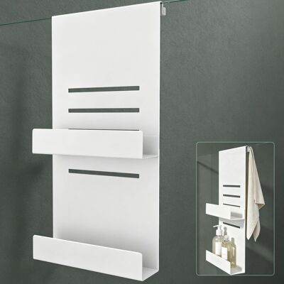 Mai & Mai Étagère Douche Suspendue En Acier Carbone Support Rangement Pour Porte Douche Salle De Bain Serviteur Douche Avec Crochets Pour Gel Shampooing Blanc Sablé 60×30cm Oryne-01 - Publicité Mai & Mai Étagère Douche Suspendue En Acier Carbone Support Rangement Pour Porte Douche Salle De Bain Serviteur Douche Avec Crochets Pour Gel Shampooing Blanc Sablé 60×30cm Oryne-01 - Publicité