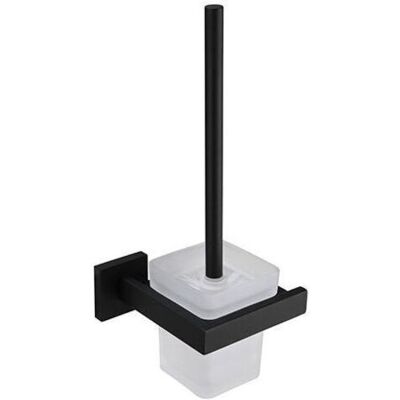 ABYSSE Porte Brosse Toilettes Et Support En Verre Brosse À Toilette Murale En Acier Inoxydable 304 Finition Satinée Noire Pour Salle De Bains( Brosse Inclus) - Publicité ABYSSE Porte Brosse Toilettes Et Support En Verre Brosse À Toilette Murale En Acier Inoxydable 304 Finition Satinée Noire Pour Salle De Bains( Brosse Inclus) - Publicité