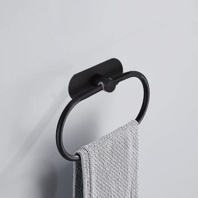 PELTOR Porte-serviettes Autocollant En Acier Inoxydable Ovale Porte-serviettes Mural Accessoires De Salle De Bain 2 Kg (noir) - Publicité PELTOR Porte-serviettes Autocollant En Acier Inoxydable Ovale Porte-serviettes Mural Accessoires De Salle De Bain 2 Kg (noir) - Publicité