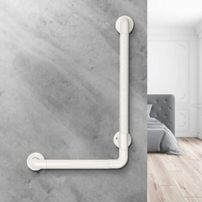 ABYSSE Poignées De Douche Antidérapantes Pour Personnes Âgées, 60 X 40 Cm, En Acier Inoxydable, En Forme De L, Fixation Murale, Pour Salle De Bain, Toilettes, Main Courante - Blanc - Publicité ABYSSE Poignées De Douche Antidérapantes Pour Personnes Âgées, 60 X 40 Cm, En Acier Inoxydable, En Forme De L, Fixation Murale, Pour Salle De Bain, Toilettes, Main Courante - Blanc - Publicité