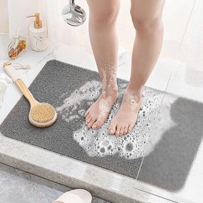 PELTOR Tapis De Sol De Salle De Bain Antidérapant, Adapté À La Salle De Douche, Gris Et Noir 40x60cm, Matériau Hautement Absorbant À Séchage Rapide, Confortable Et Durable - Publicité PELTOR Tapis De Sol De Salle De Bain Antidérapant, Adapté À La Salle De Douche, Gris Et Noir 40x60cm, Matériau Hautement Absorbant À Séchage Rapide, Confortable Et Durable - Publicité