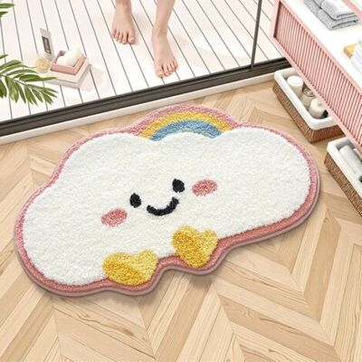 ABYSSE Tapis De Bain Antidérapant Mignon, Les Nuages Tapis Salle De Bain Moelleux En Microfibre, Tapis De Douche Absorbant Lavable En Machine Pour Salle De Bains Cuisine Chambre (rose, 40x60cm) - Publicité ABYSSE Tapis De Bain Antidérapant Mignon, Les Nuages Tapis Salle De Bain Moelleux En Microfibre, Tapis De Douche Absorbant Lavable En Machine Pour Salle De Bains Cuisine Chambre (rose, 40x60cm) - Publicité