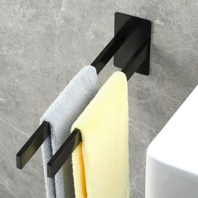 Scotch Porte-serviette Mural Sans Percage 38 Cm - Barre À Serviettes En Acier Inoxydable Noir Mat, Installation Facile, Idéal Pour Salle De Bain, Cuisine Et Buanderie - Publicité Scotch Porte-serviette Mural Sans Percage 38 Cm - Barre À Serviettes En Acier Inoxydable Noir Mat, Installation Facile, Idéal Pour Salle De Bain, Cuisine Et Buanderie - Publicité
