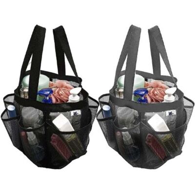 ABYSSE Lot De 2 Sacs De Douche En Maille À Séchage Rapide, 8 Poches, Organiseur De Bain Avec 2 Poignées De Suspension Pour Plage, Camping, Dortoir, Salle De Bain Et Voyage – Gris Et Noir - Publicité ABYSSE Lot De 2 Sacs De Douche En Maille À Séchage Rapide, 8 Poches, Organiseur De Bain Avec 2 Poignées De Suspension Pour Plage, Camping, Dortoir, Salle De Bain Et Voyage – Gris Et Noir - Publicité