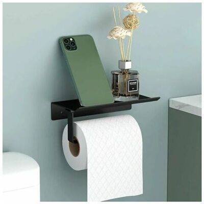 BRINSEA Porte-papier Toilette Support Mural En Aluminium (perforé/non Perforé) Porte-rouleau Avec Étagères Spacieuses,support Mural Pour Papier Toilette Pour Toilettes Et Cuisines(noir) - Publicité BRINSEA Porte-papier Toilette Support Mural En Aluminium (perforé/non Perforé) Porte-rouleau Avec Étagères Spacieuses,support Mural Pour Papier Toilette Pour Toilettes Et Cuisines(noir) - Publicité