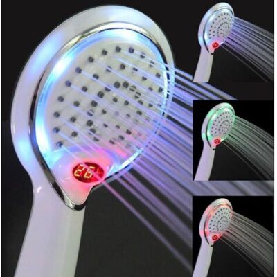 ABYSSE Pommeau De Douche Led, Led Pommeau De Douche Douchette, 3 Couleurs Contrôle De Température Tête De Douche, Pommeau Douche Led Temperature, Pulvérisateur De Douche À Contrôle De Température - Publicité ABYSSE Pommeau De Douche Led, Led Pommeau De Douche Douchette, 3 Couleurs Contrôle De Température Tête De Douche, Pommeau Douche Led Temperature, Pulvérisateur De Douche À Contrôle De Température - Publicité