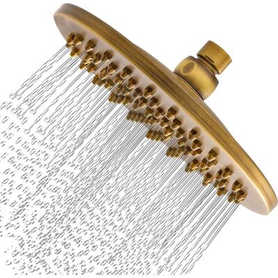Vision Pommeau De Douche Rond Antique En Laiton Brossé, Pommeau De Douche Effet Pluie De 20 Cm Avec Filtre, Adapté Aux Douches De Salle De Bain. Publicité Vision Pommeau De Douche Rond Antique En Laiton Brossé, Pommeau De Douche Effet Pluie De 20 Cm Avec Filtre, Adapté Aux Douches De Salle De Bain. Publicité