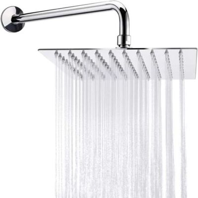 ABYSSE Pommeau De Douche Haute Pression, Grand Pommeau Carré En Acier Inoxydable 304 Avec Un Tube De 30 Cm De Long, Pommeau De Douche À Installation Fixe Pour Salle De Bain, Économe En Eau - Publicité ABYSSE Pommeau De Douche Haute Pression, Grand Pommeau Carré En Acier Inoxydable 304 Avec Un Tube De 30 Cm De Long, Pommeau De Douche À Installation Fixe Pour Salle De Bain, Économe En Eau - Publicité