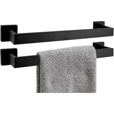 Generic Lot De 2 Barres Porte-serviettes De Salle De Bain De 40 Cm En Acier Inoxydable Sus304 Noir Mat, Porte-serviettes Mural Robuste, Barre Porte - Publicité Generic Lot De 2 Barres Porte-serviettes De Salle De Bain De 40 Cm En Acier Inoxydable Sus304 Noir Mat, Porte-serviettes Mural Robuste, Barre Porte - Publicité