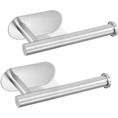ABYSSE Porte-rouleau De Papier Toilette Sans Perçage En Acier Inoxydable, Pour Salles De Bains Et Buanderies, Argent Brossé - Publicité ABYSSE Porte-rouleau De Papier Toilette Sans Perçage En Acier Inoxydable, Pour Salles De Bains Et Buanderies, Argent Brossé - Publicité