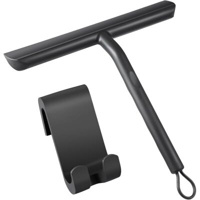 ACKERMAN Raclette De Douche Nettoyage Sans Traces Pour Porte En Verre,raclette Salle De Bain Avec Support-21cm Noir,raclette Silicone Pour Vitre De Voiture,miroir Etc - Crochet En Silicone - Publicité ACKERMAN Raclette De Douche Nettoyage Sans Traces Pour Porte En Verre,raclette Salle De Bain Avec Support-21cm Noir,raclette Silicone Pour Vitre De Voiture,miroir Etc - Crochet En Silicone - Publicité