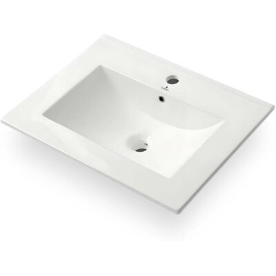 AKORD Lavabo Encastrable Rectangulaire Nordis Céramique 61 Cm Blanc - Publicité AKORD Lavabo Encastrable Rectangulaire Nordis Céramique 61 Cm Blanc - Publicité