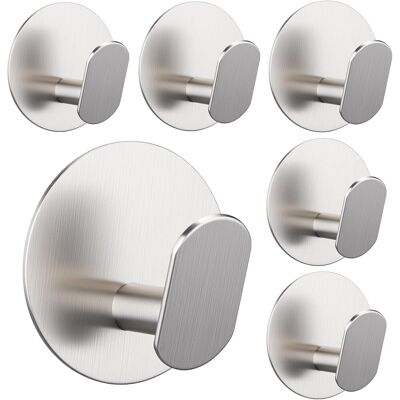 Generic 6 Pièces Crochet Adhesif Mural Rond Porte Manteau Mural Sans Percage Acier Inoxydable Porte Serviette Salle De Bain Accroche Torchon, Argent - Publicité Generic 6 Pièces Crochet Adhesif Mural Rond Porte Manteau Mural Sans Percage Acier Inoxydable Porte Serviette Salle De Bain Accroche Torchon, Argent - Publicité