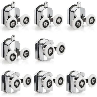 PELTOR 8 Pcs Porte De Douche Coulissante Roulette Porte Coulissante Douche En Alliage De Zinc 23 Mm De Diamètre Roues Jumelées De Rechange Pour Salle De Bain - Publicité PELTOR 8 Pcs Porte De Douche Coulissante Roulette Porte Coulissante Douche En Alliage De Zinc 23 Mm De Diamètre Roues Jumelées De Rechange Pour Salle De Bain - Publicité