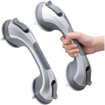 OEM Lot De 2 Poignées Ventouse 31 Cm Pour Douche Et Baignoire, Barre D'Appui Sécurité 110 Kg Pour Salle De Bain, Senior Et Personne Âgée, Barre De Maintien Amovible, Argent - Publicité OEM Lot De 2 Poignées Ventouse 31 Cm Pour Douche Et Baignoire, Barre D'Appui Sécurité 110 Kg Pour Salle De Bain, Senior Et Personne Âgée, Barre De Maintien Amovible, Argent - Publicité