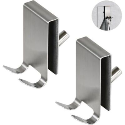 URSUS Lot De 2 Crochets De Douche, Porte-serviettes Double Face En Verre, Crochet En Acier Inoxydable Pour Porte De Salle De Bain En Verre De 5 À 10 Mm (argenté) - Publicité URSUS Lot De 2 Crochets De Douche, Porte-serviettes Double Face En Verre, Crochet En Acier Inoxydable Pour Porte De Salle De Bain En Verre De 5 À 10 Mm (argenté) - Publicité