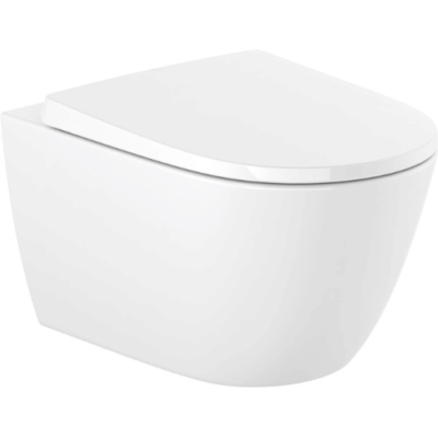 Cuvette Wc Suspendu Sans Bride Roca Ona Blanc Brillant Avec Abattant Frein De Chute - Publicité Cuvette Wc Suspendu Sans Bride Roca Ona Blanc Brillant Avec Abattant Frein De Chute - Publicité
