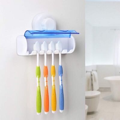 GRASSLIN 1 Support 6 Brosse À Dents, Plastique, Ventouse, Salle De Bain - Publicité GRASSLIN 1 Support 6 Brosse À Dents, Plastique, Ventouse, Salle De Bain - Publicité