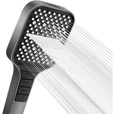 ABYSSE Pommeau De Douche, 7 Types De Jets, Avec Bouton D'Arrêt, Pommeau De Douche Econome En Eau, Réglage D'Une Seule Main Et Buse En Silicone Anti-bourrage, Grand Pommeau De Douche Augmentant La - Publicité ABYSSE Pommeau De Douche, 7 Types De Jets, Avec Bouton D'Arrêt, Pommeau De Douche Econome En Eau, Réglage D'Une Seule Main Et Buse En Silicone Anti-bourrage, Grand Pommeau De Douche Augmentant La - Publicité