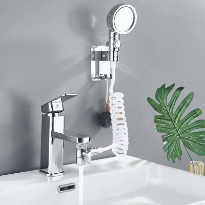 MOXIE Douchette Pour Lavabo De Salle De Bain, Pommeau De Douche Universel, Tube Télescopique, Parfait Pour Laver Les Cheveux Ou Nettoyer L'Évier Et Le Bidet - Publicité MOXIE Douchette Pour Lavabo De Salle De Bain, Pommeau De Douche Universel, Tube Télescopique, Parfait Pour Laver Les Cheveux Ou Nettoyer L'Évier Et Le Bidet - Publicité